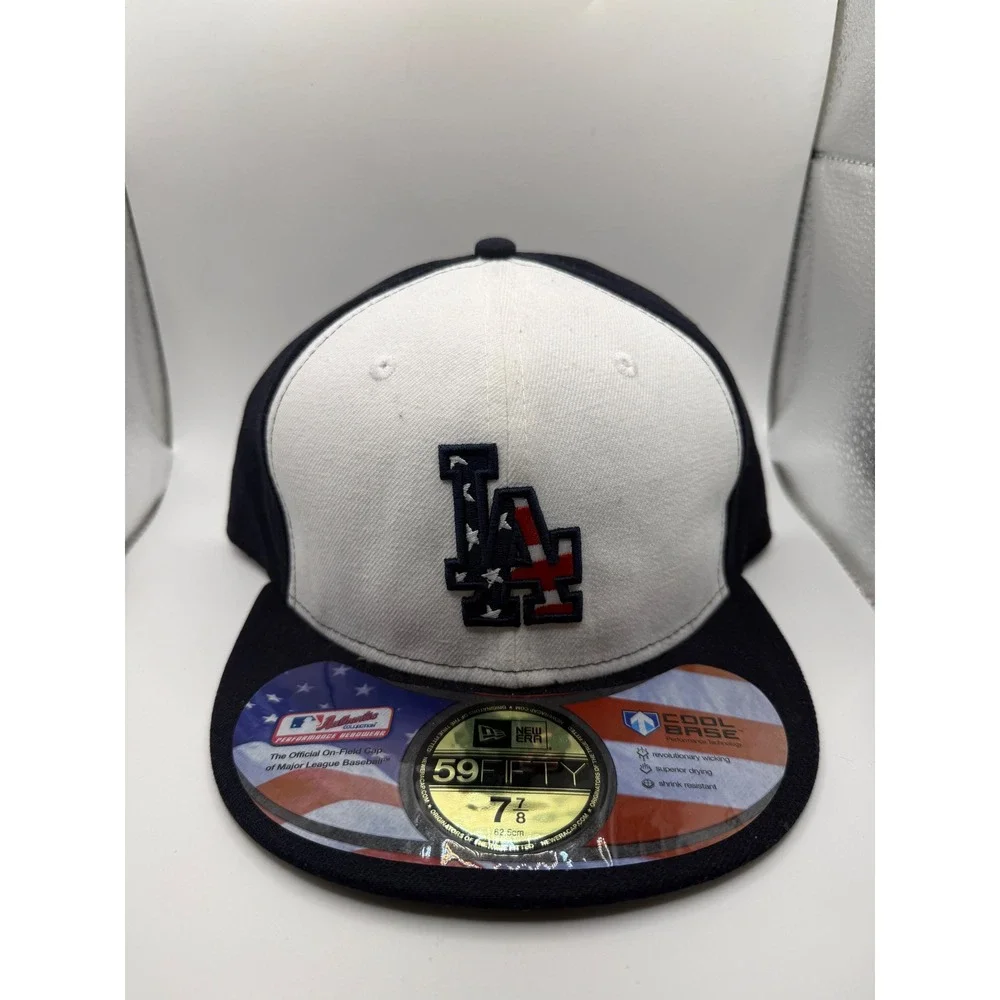 New Era 59FIFTY Los Angeles Dodgers Stars and Stripes 2011 Fitted Hat 7 7/8 Navy